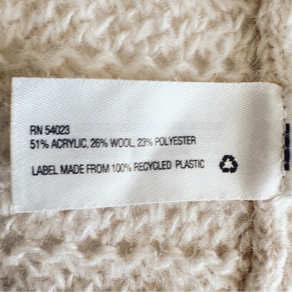 Gap Creamy Pale Pink Tweed Shawl Collar Cardigan, Size Small - Picture 12 of 13